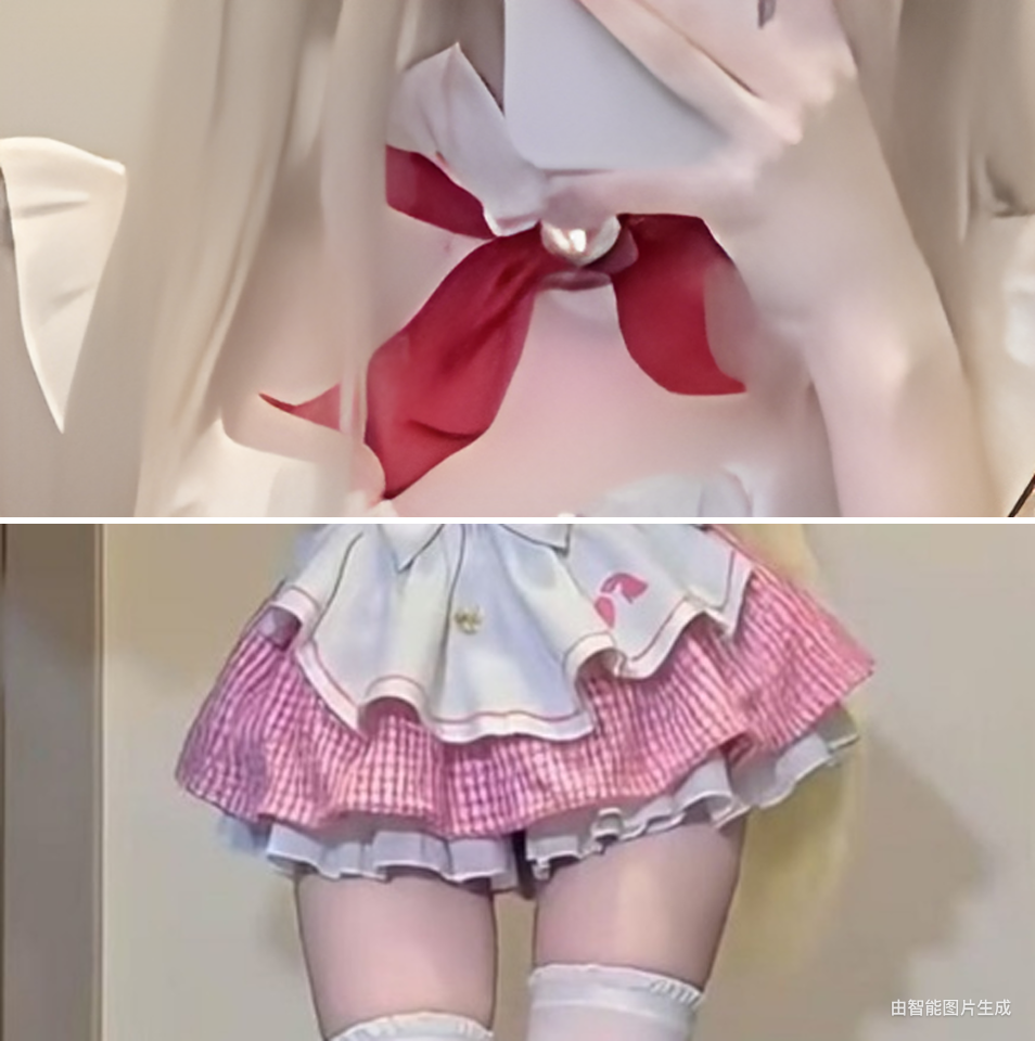 Pink Kawaii Plaid Maid Dress