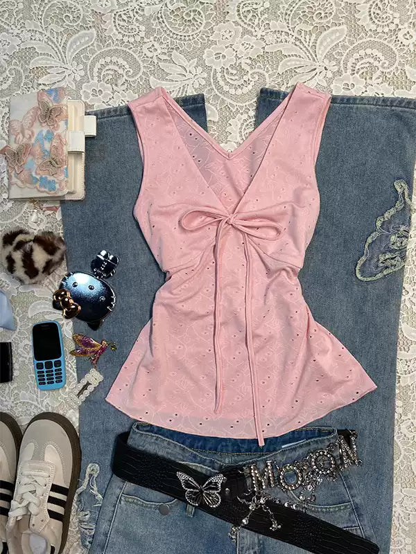 pink bow camisole
