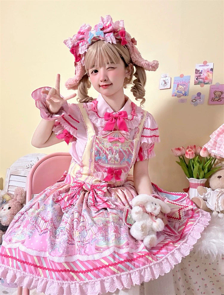 Candy Park Salopette Sweet Lolita Jumper Dress Set