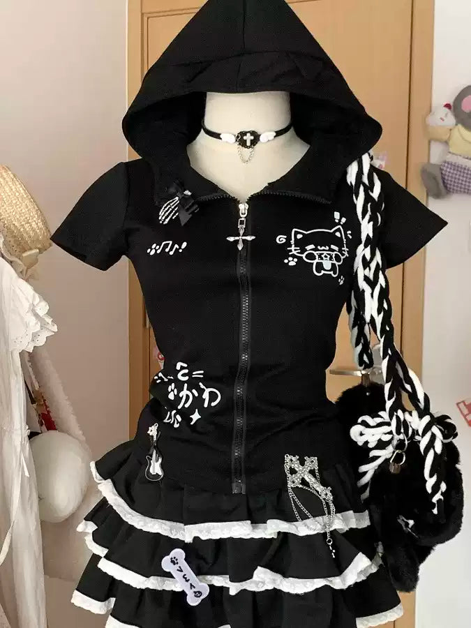 Japanese cat ears hooded jacket