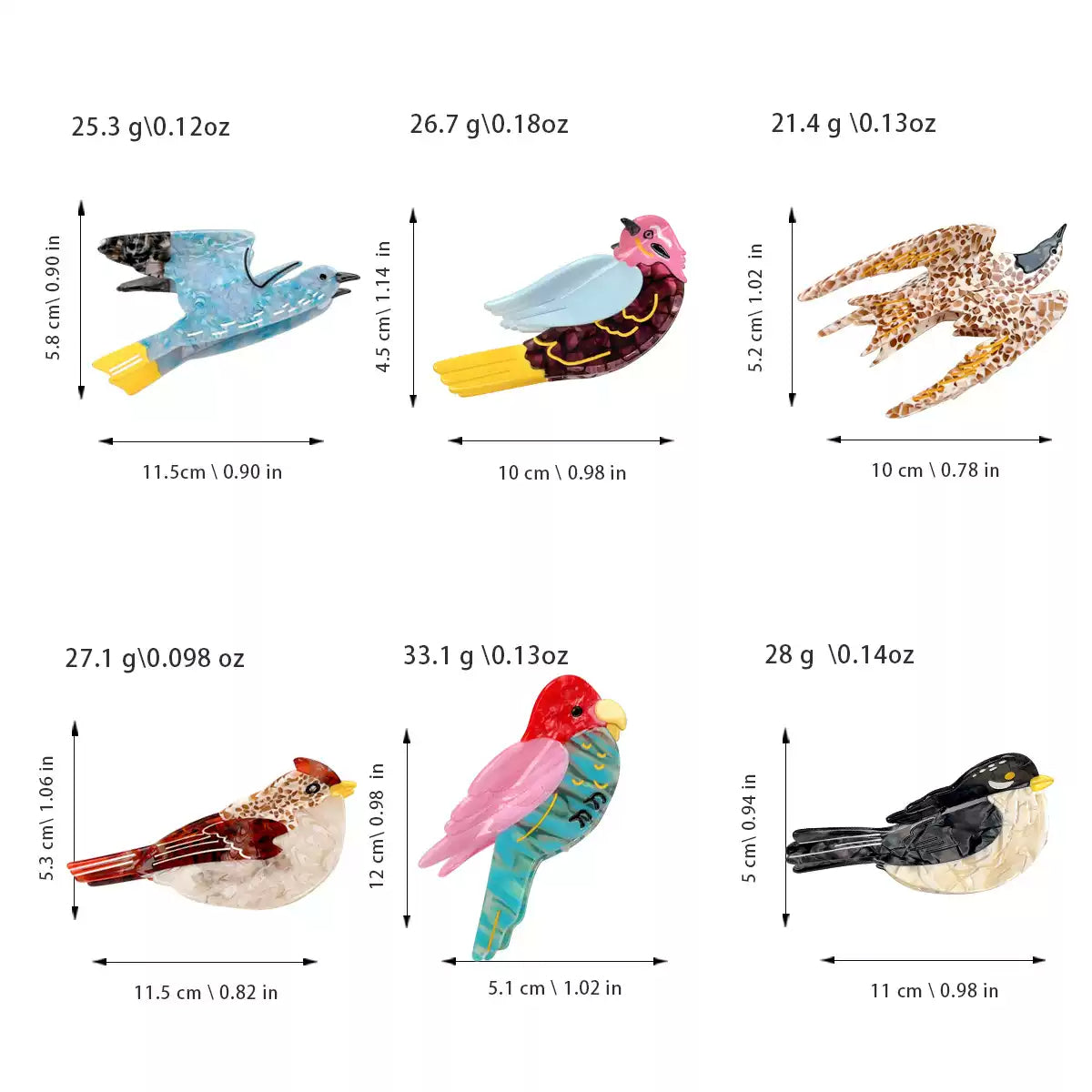 bird series hair clip