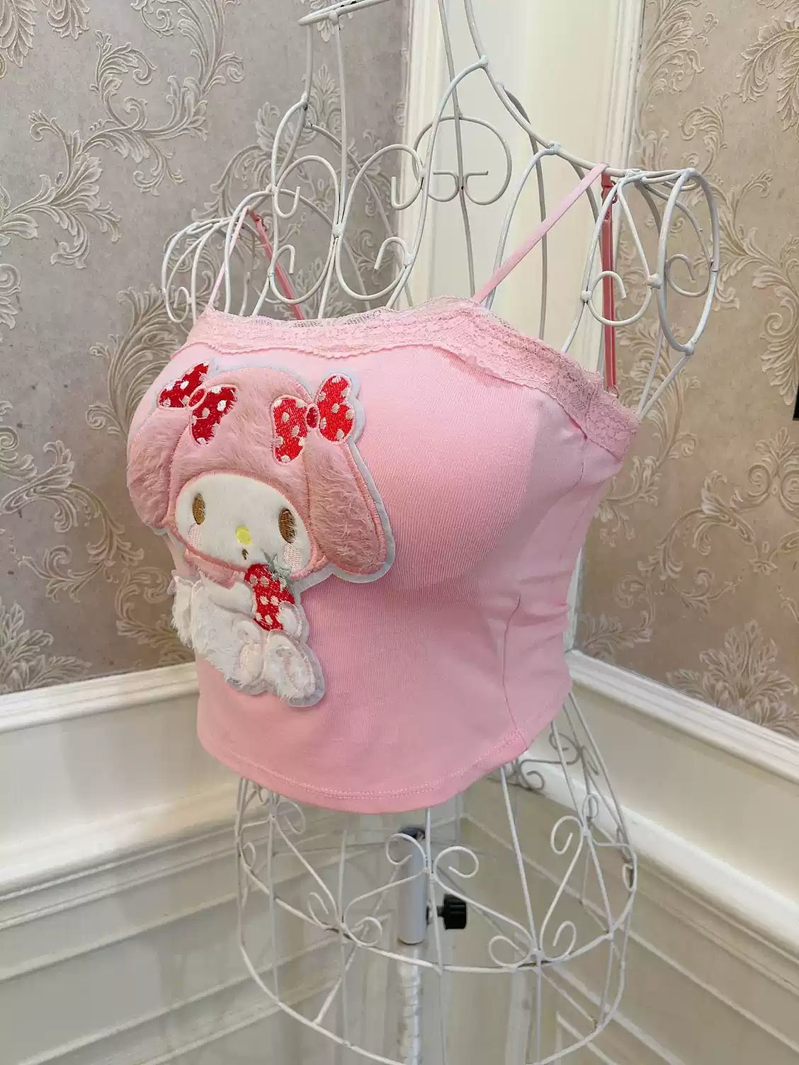 Melody Bow Embroidered Tank Top