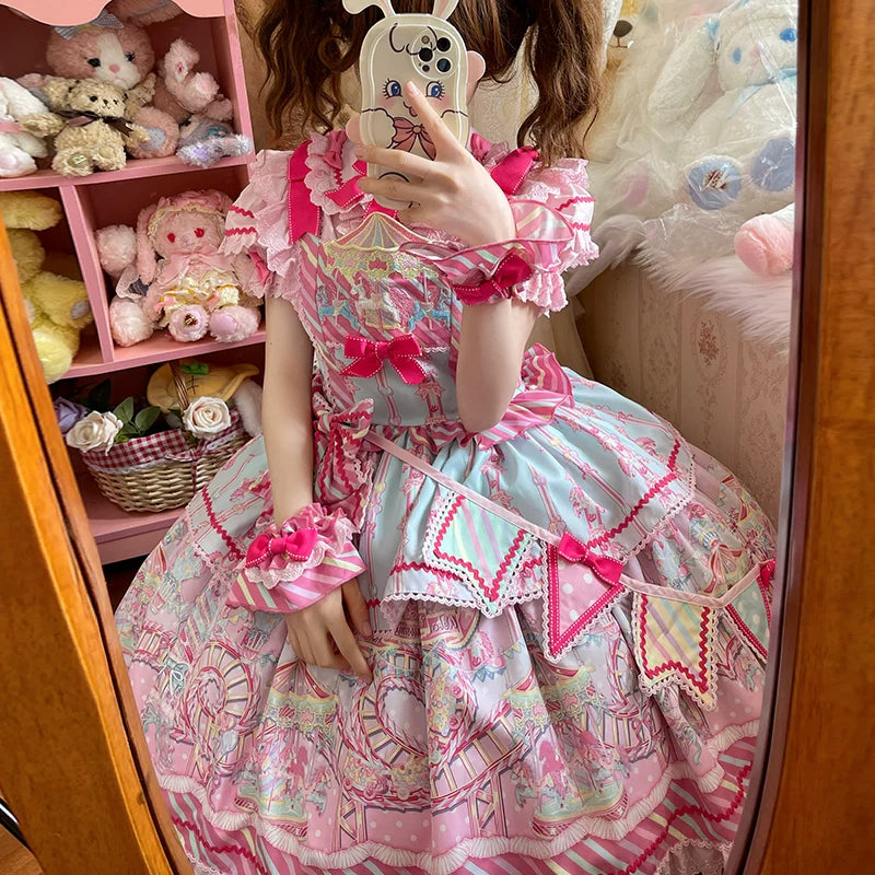 Candy Park Salopette Sweet Lolita Jumper Dress Set