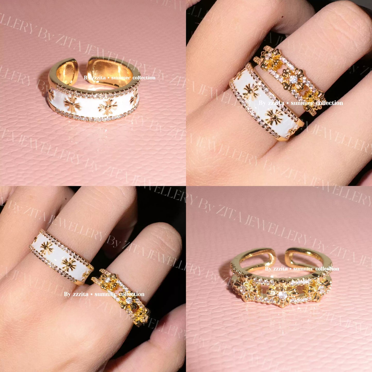 Sparkling Hottie Cross Diamond Ring Set