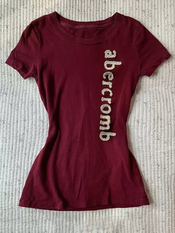 White Letters Right Shoulder T-Shirt