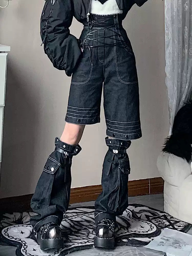 Retro deconstructed streets jeans