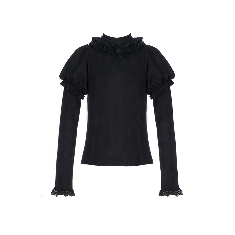 Wool Kawaii Lolita JSK shuffle black innerwear