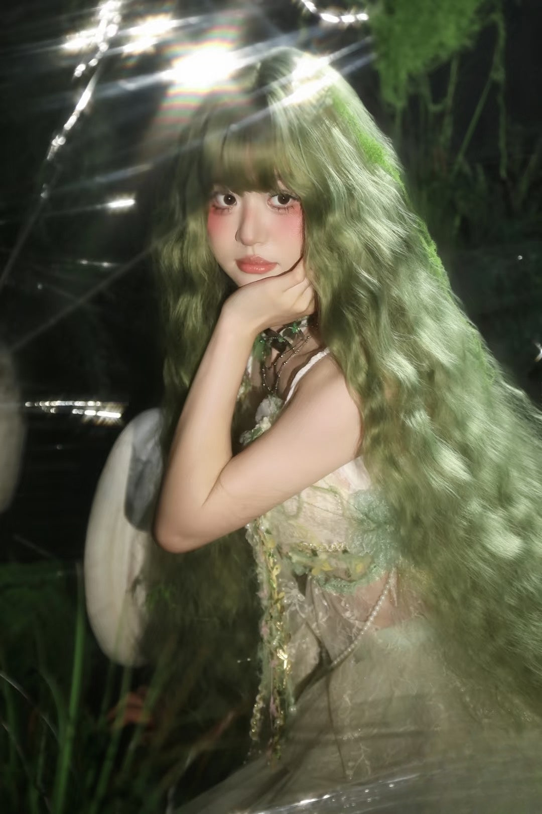 Forest Elf Long Curly Wig