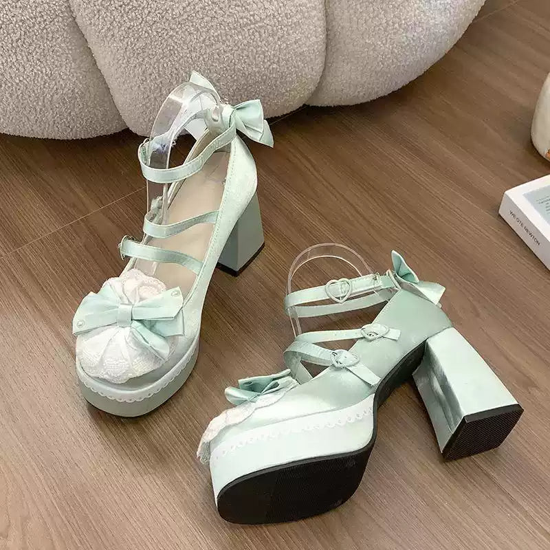 Mint Diffused Waterproof Lolita Shoes