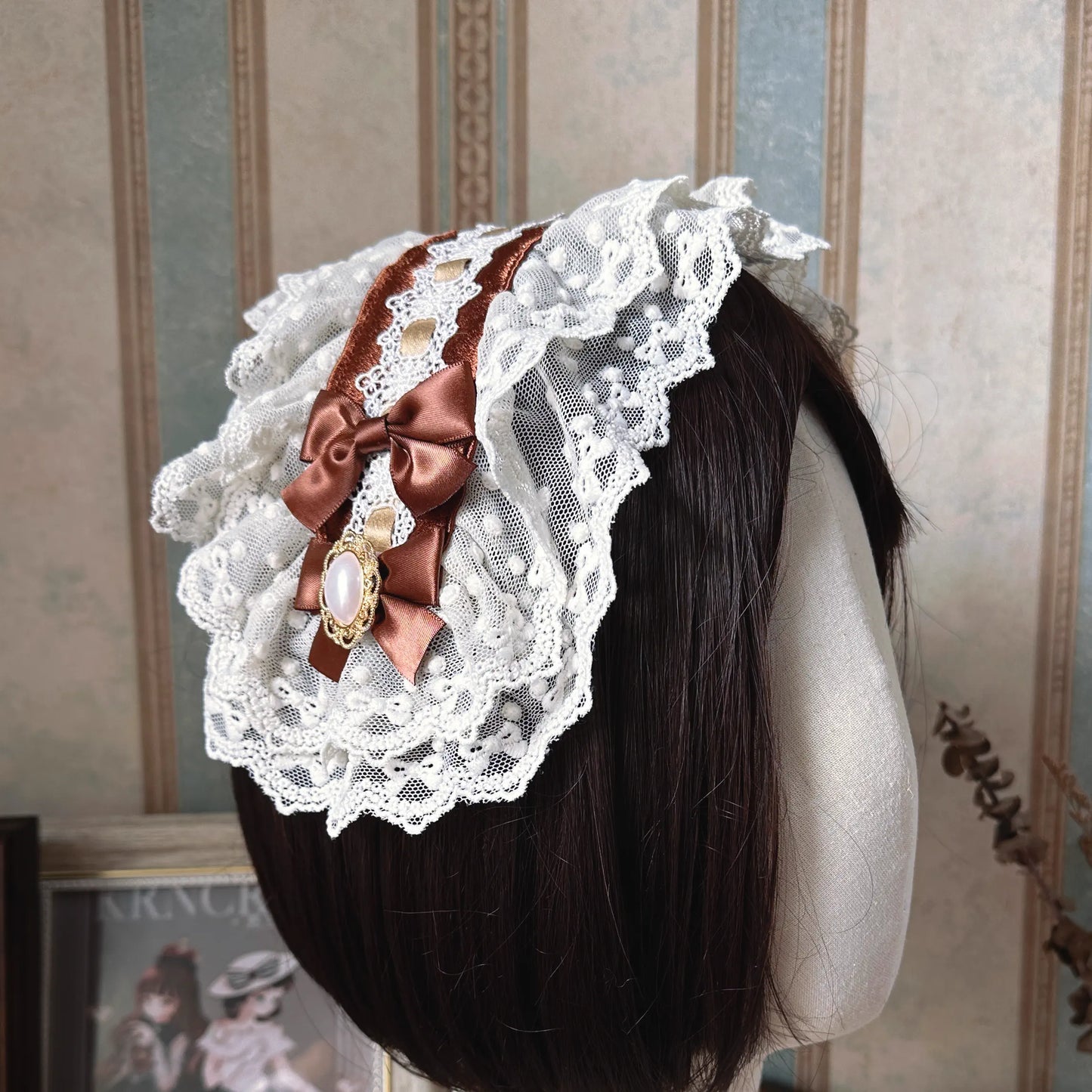Cello Vintage Elegant 3 Tiered Lolita Jumper Dress chocolate hairband