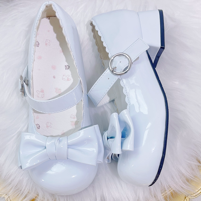 Milk Jelly Round Toe Bow Shoes