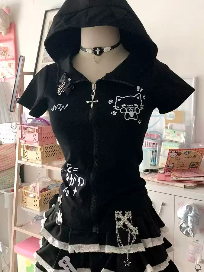 Japanese cat ears hooded jacket