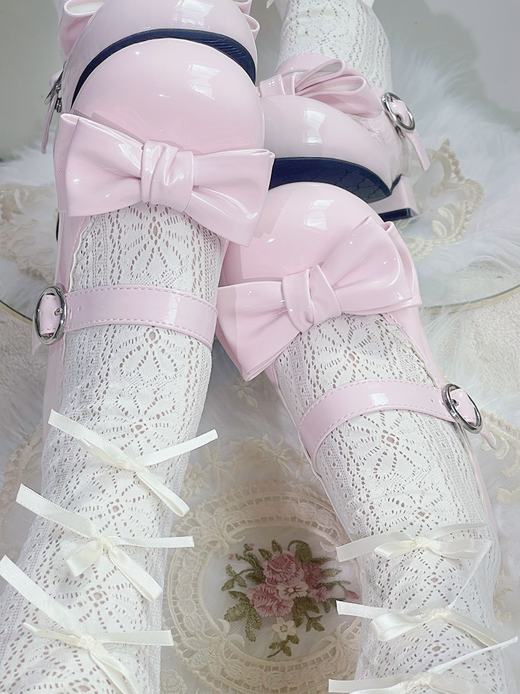 Milk Jelly Round Toe Bow Shoes
