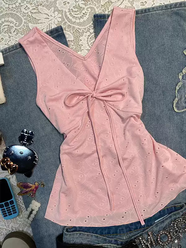 pink bow camisole