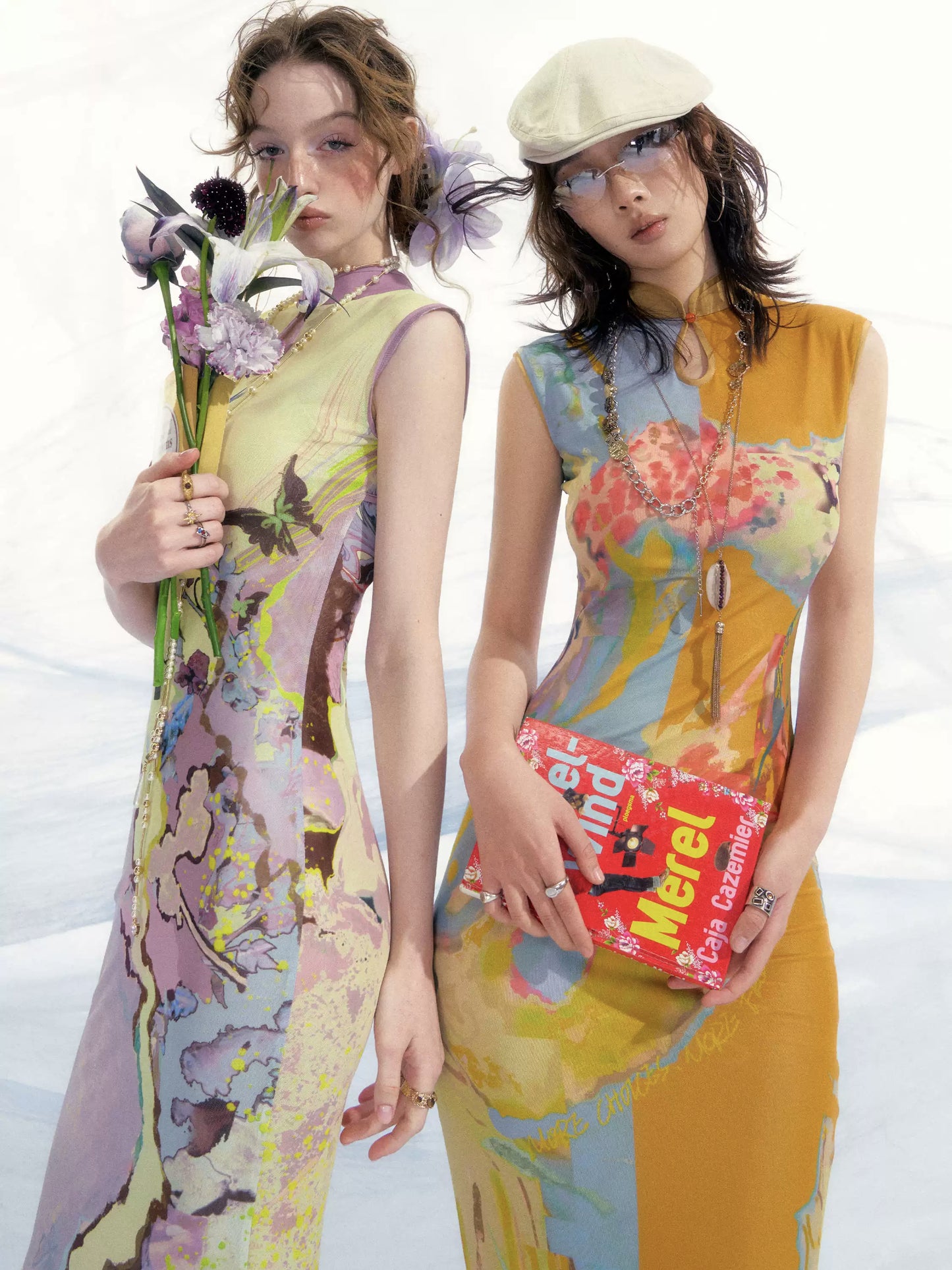 Romantic Printed Cheongsam Dress