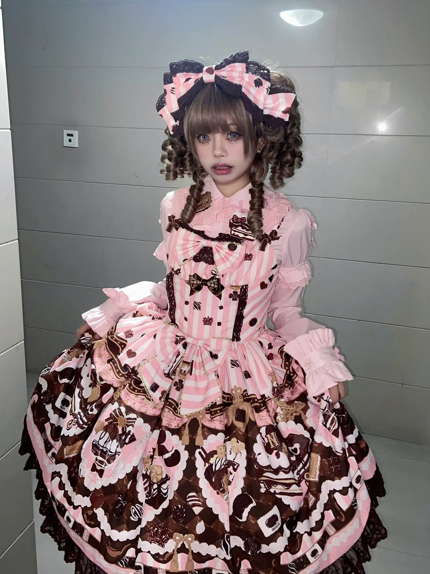 Sweet Lolita Dress Suit Cute Print Lolita OP and JSK