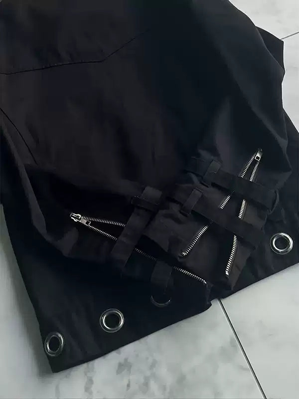 black retro motorcycle jacket
