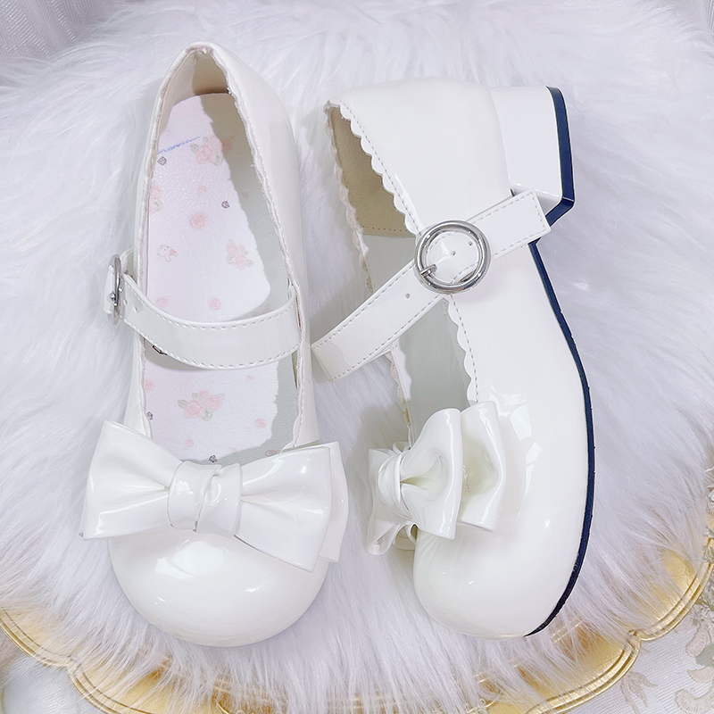 Milk Jelly Round Toe Bow Shoes