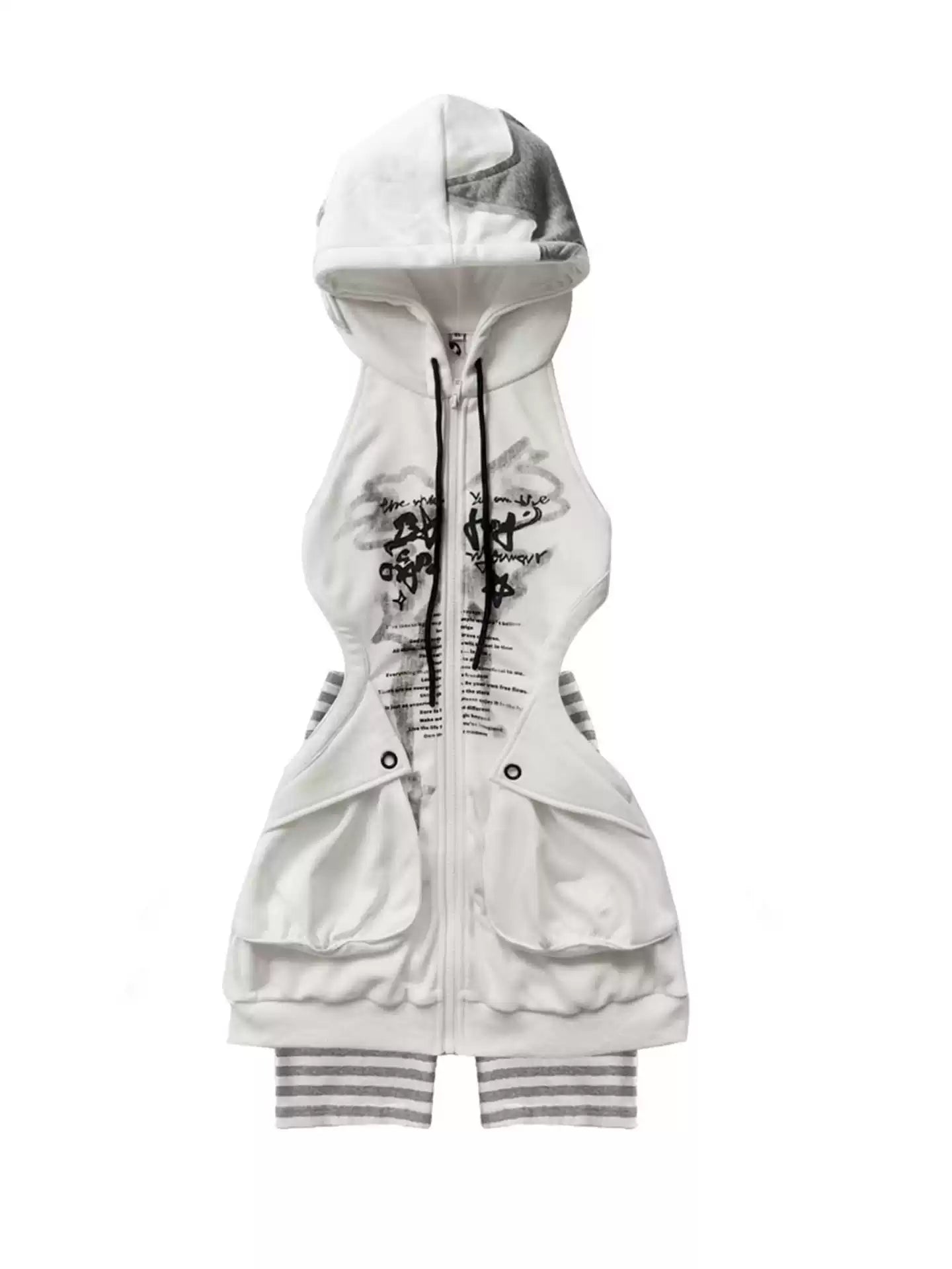 street hollow long hoodie dress
