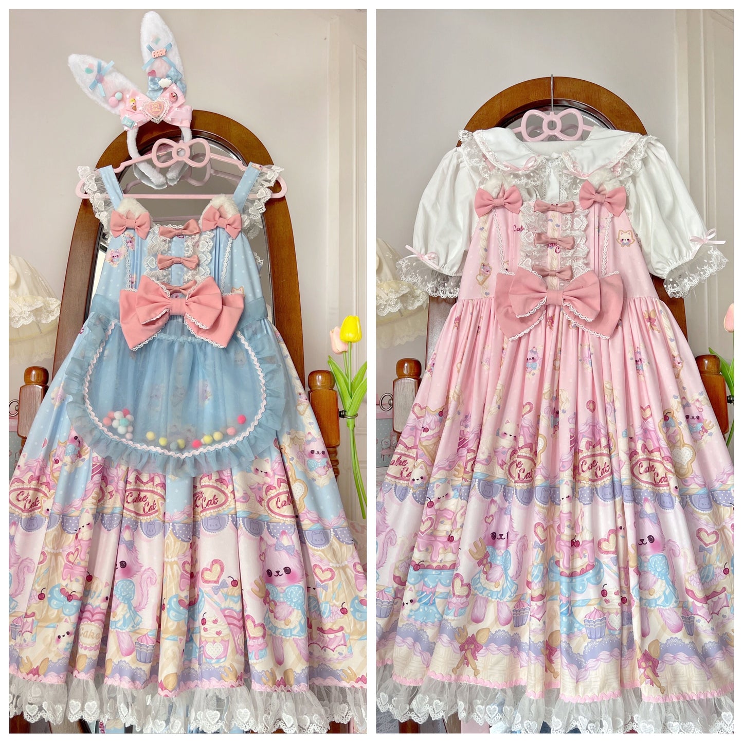 Cute Lolita Cat Printed Sweet JSK Dress