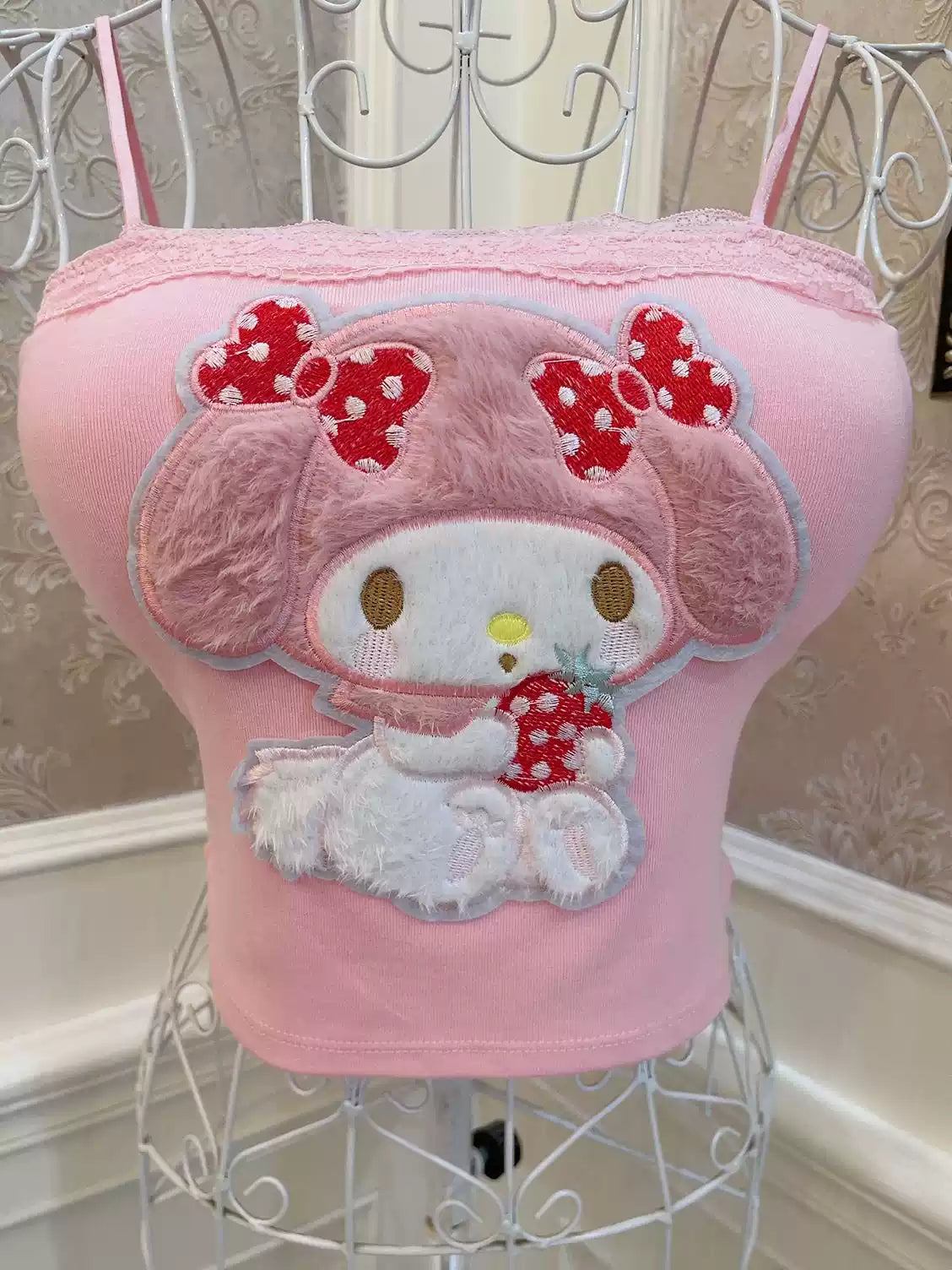 Melody Bow Embroidered Tank Top