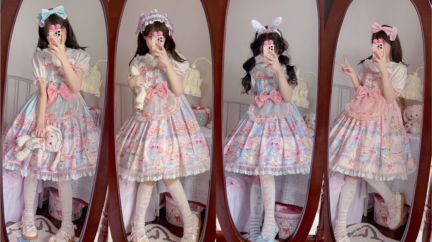 Cute Lolita Cat Printed Sweet JSK Dress
