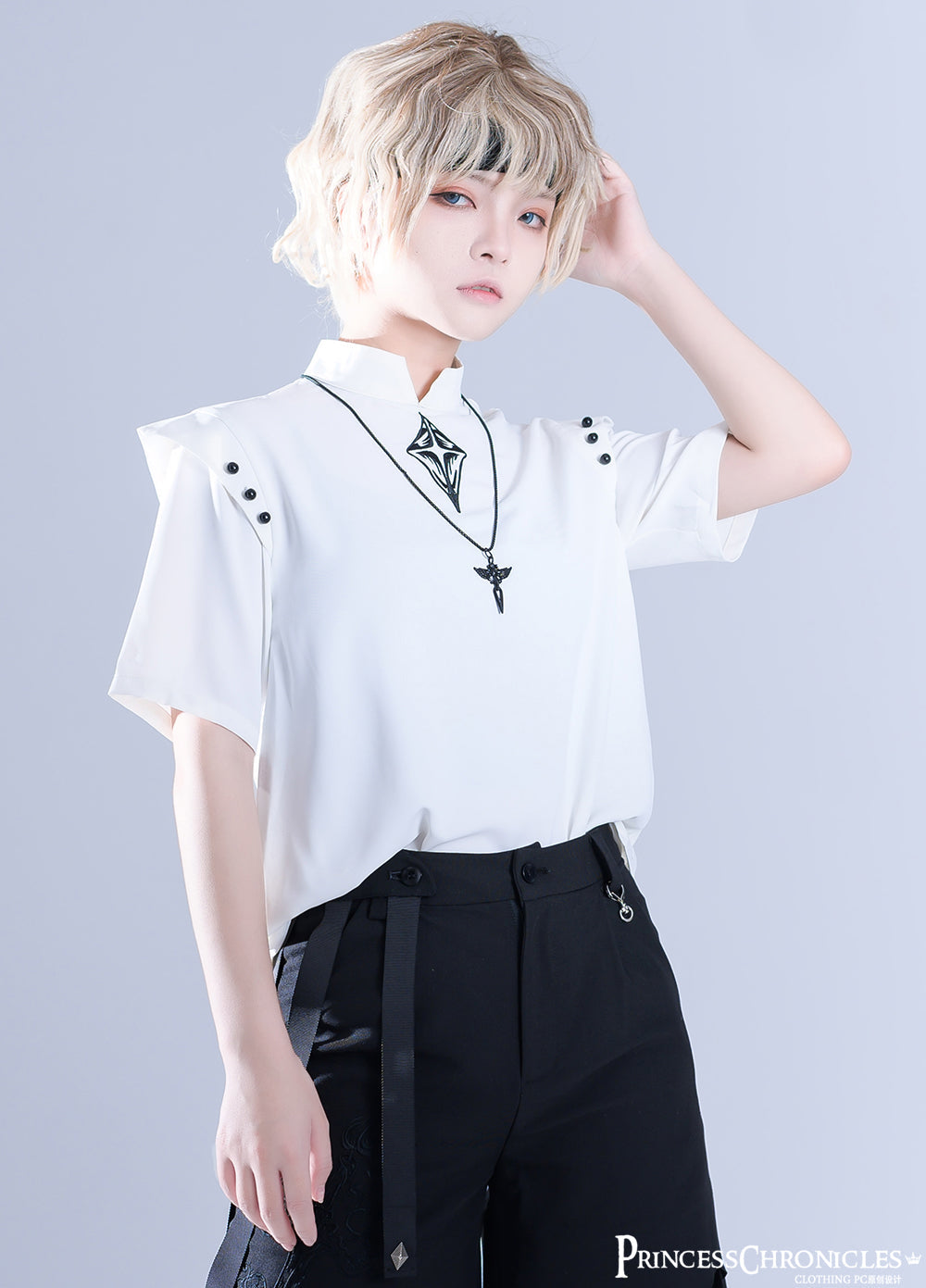 Embroidered White Ouji Lolita Shirt