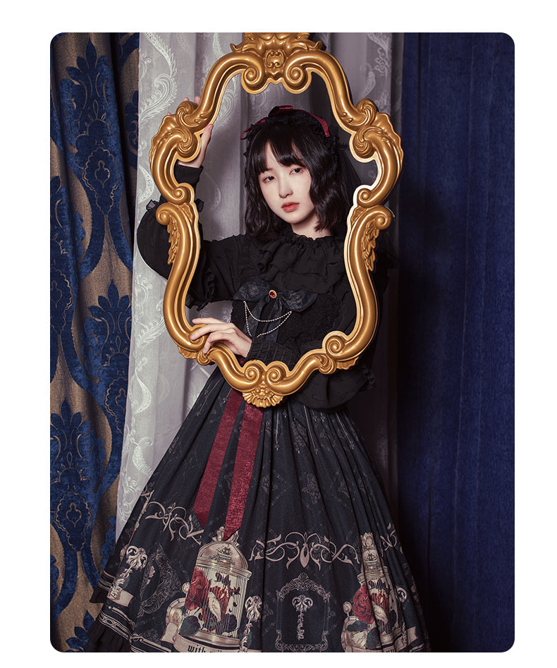 Gothic Black and Red Dress JSK