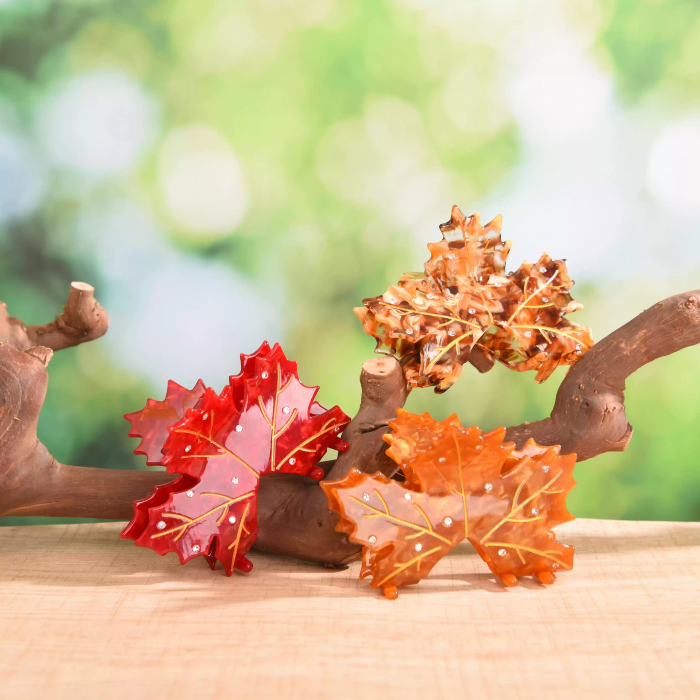 Maple Leaf Acetate Hair Clip