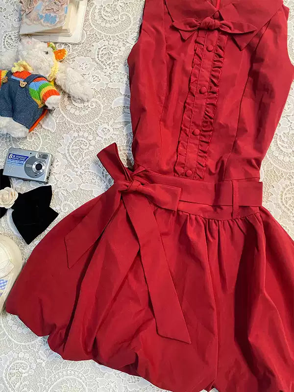 red straps sleeveless shirt dress