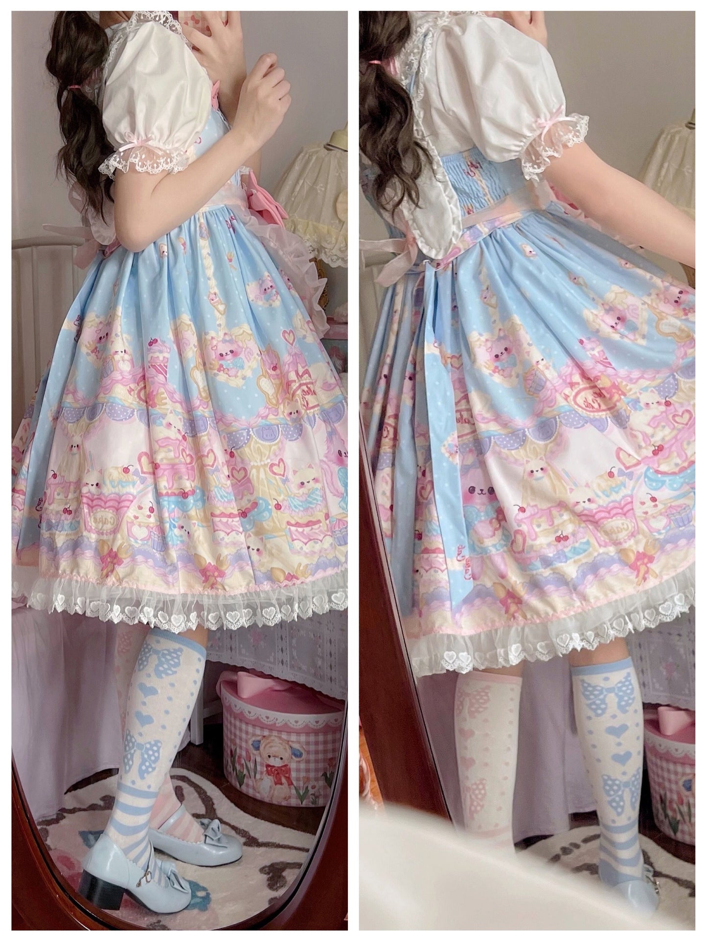 Cute Lolita Cat Printed Sweet JSK Dress