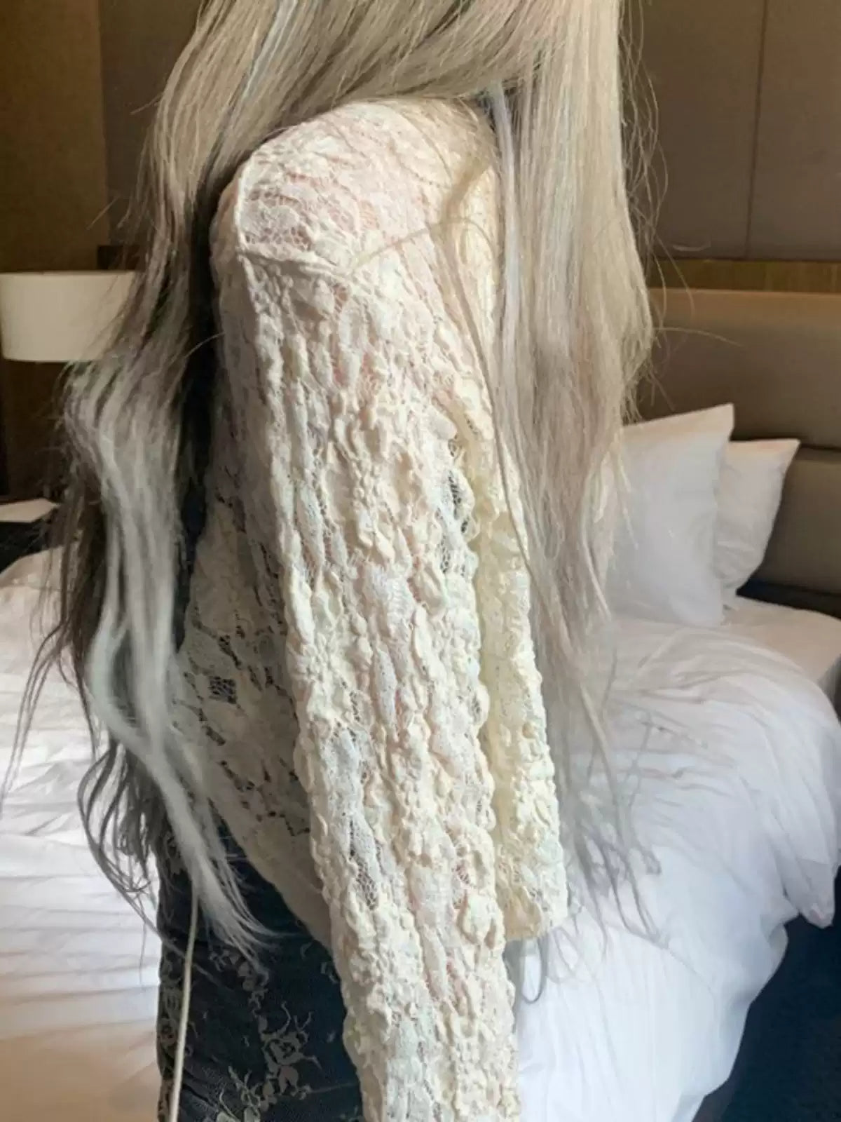 Dark Coquette Hip-hugging Lace Dress