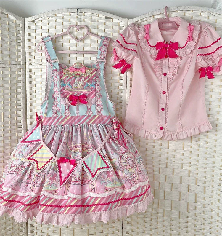 Candy Park Salopette Sweet Lolita Jumper Dress Set blue salopette only