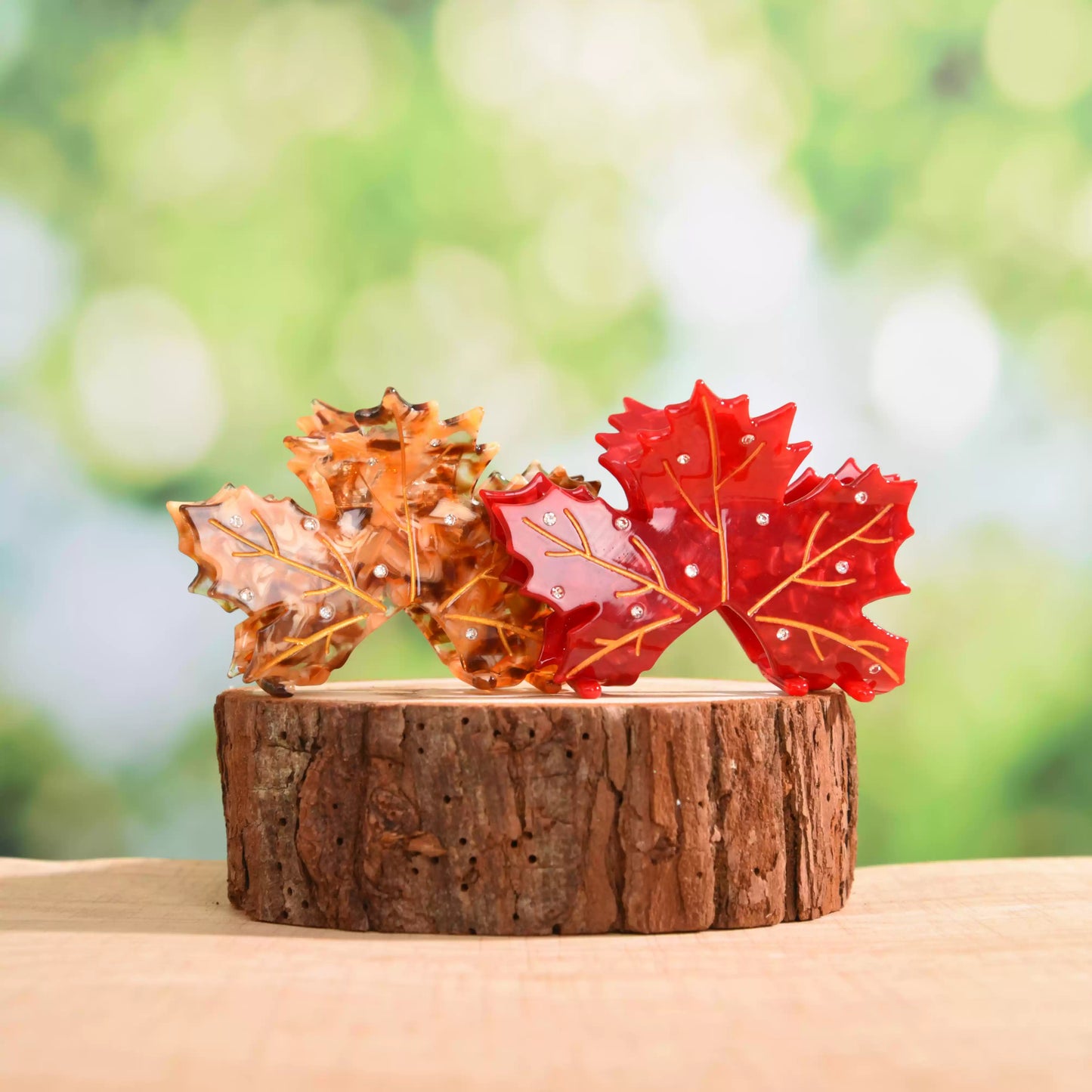 Maple Leaf Acetate Hair Clip