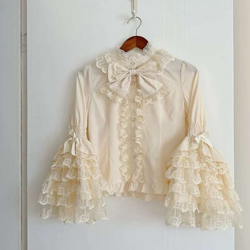 Wedding Lolita JSK Bridal Lolita Dress Apricot blouse only