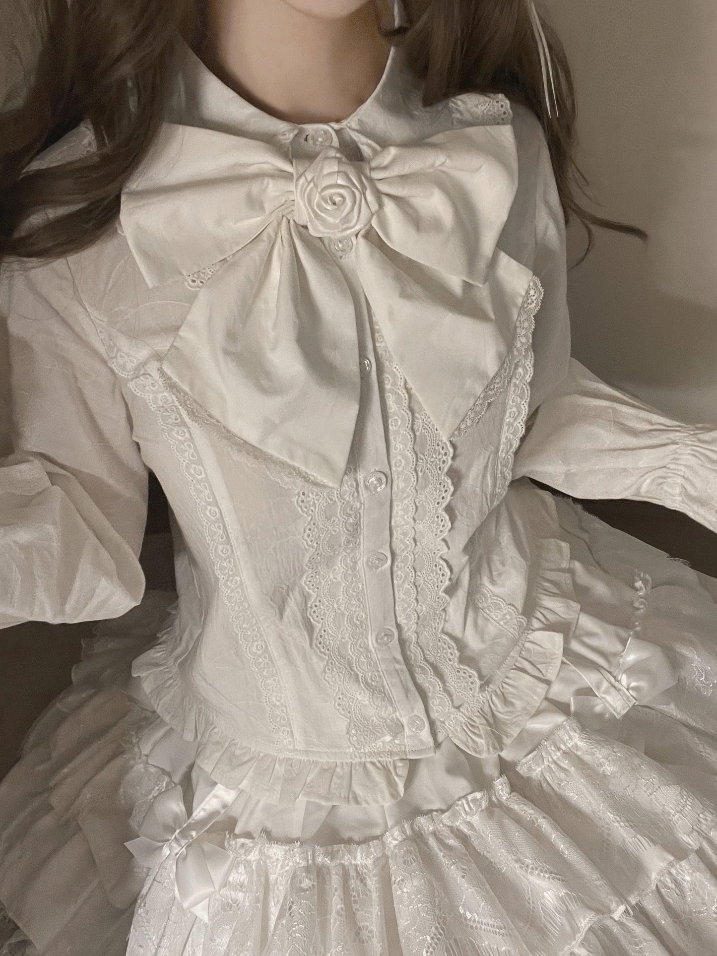 Kawaii Lolita Blouse Soft Girl Bubble Puff Sleeve