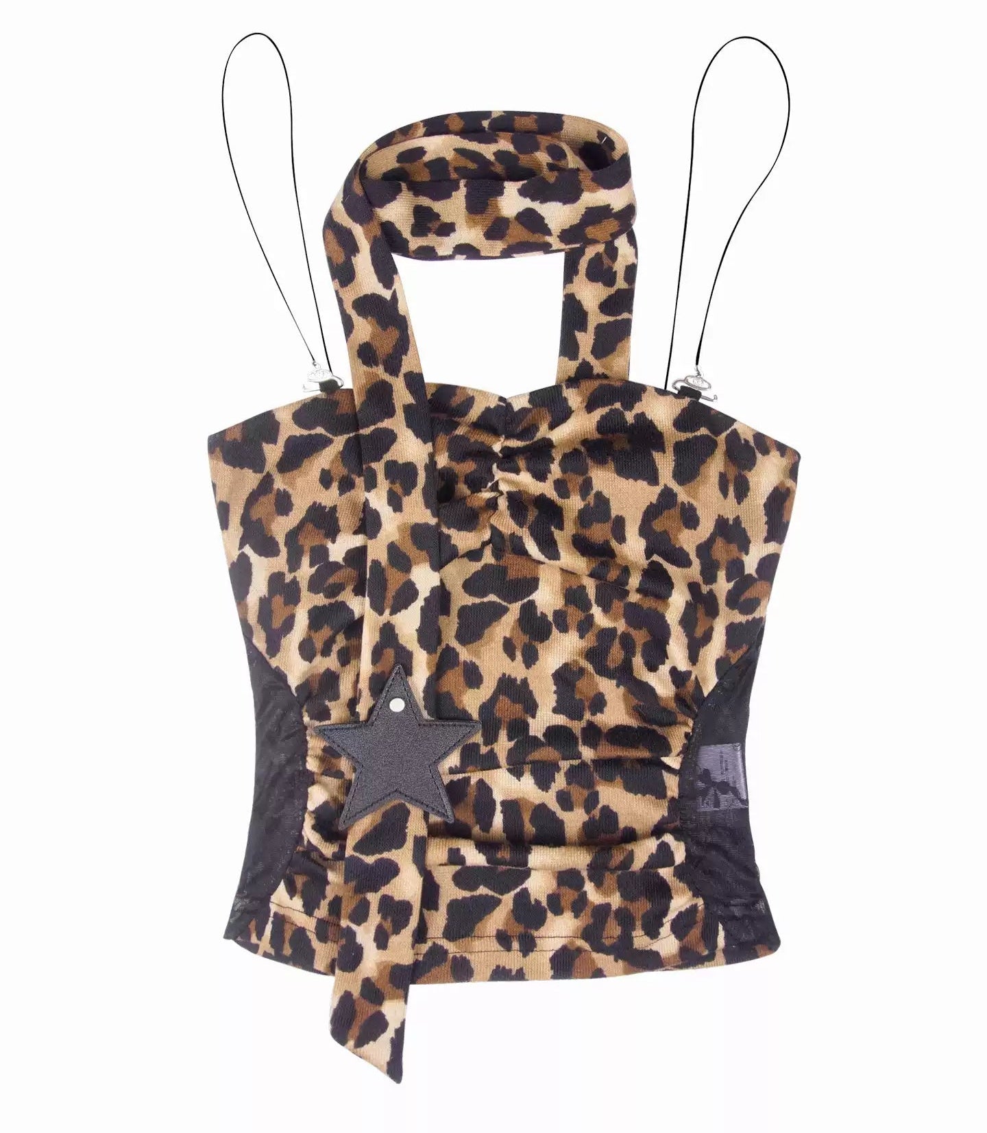 leopard print lace scarf tube top