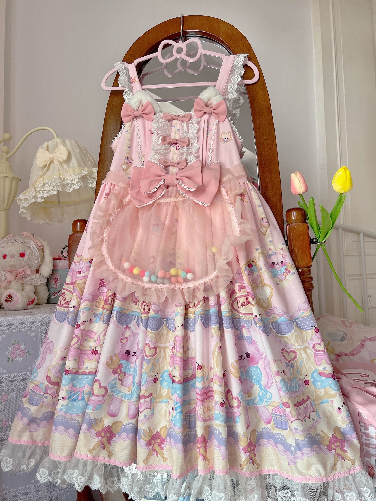 Cute Lolita Cat Printed Sweet JSK Dress
