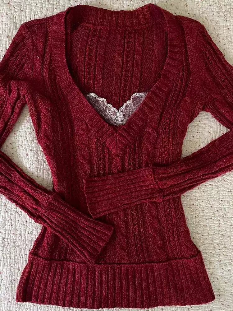 retro red sweater