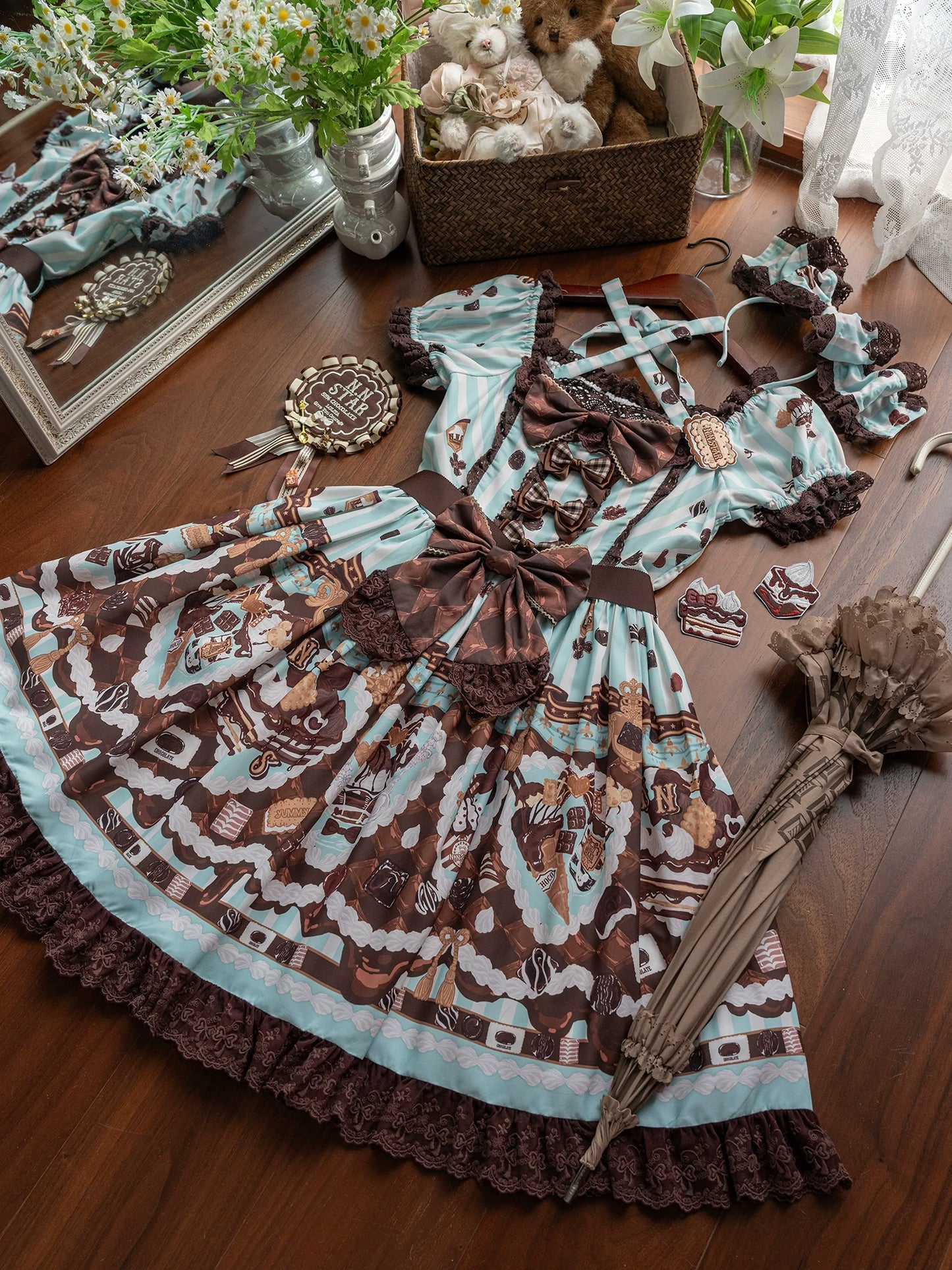 Sweet Lolita Dress Suit Cute Print Lolita OP and JSK