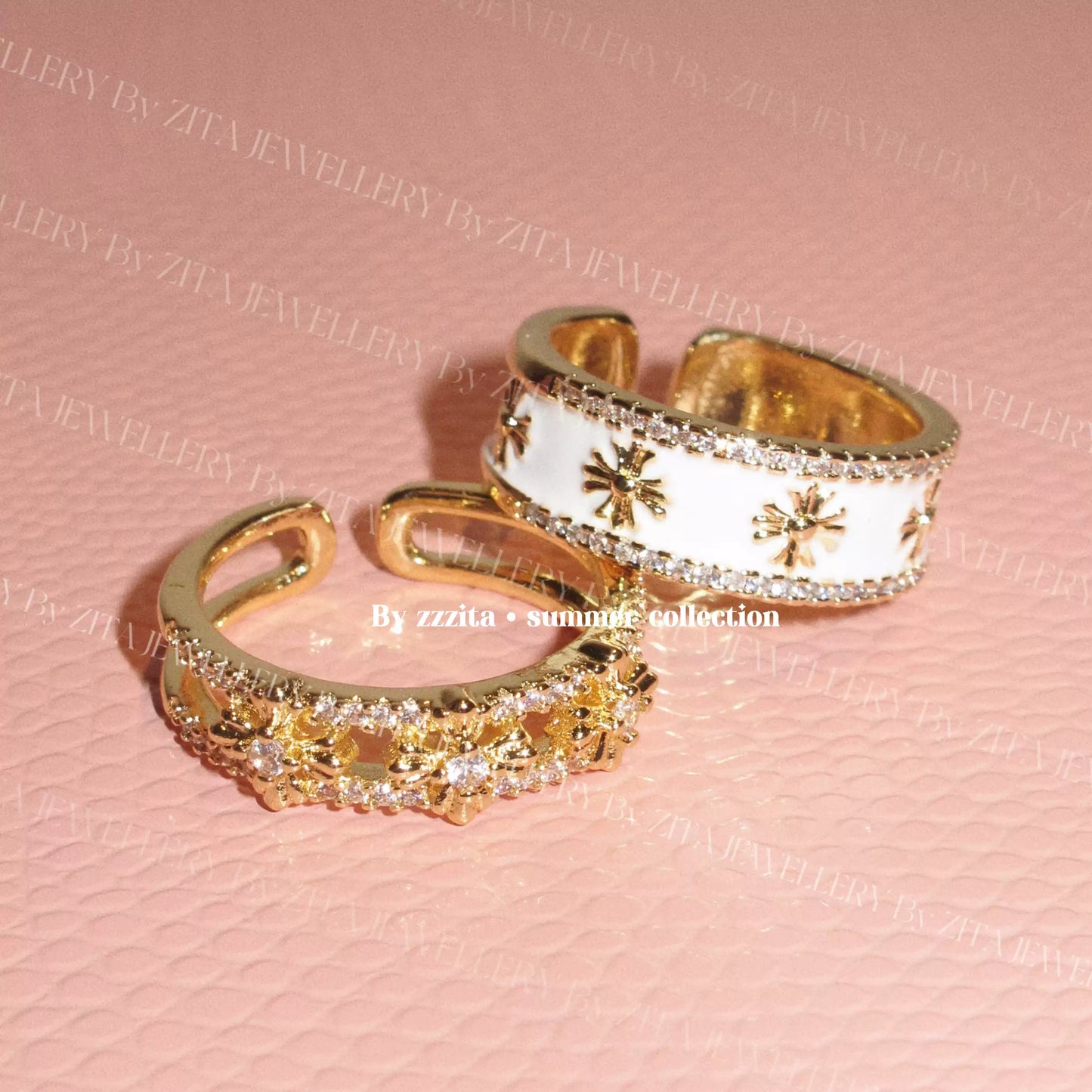 Sparkling Hottie Cross Diamond Ring Set