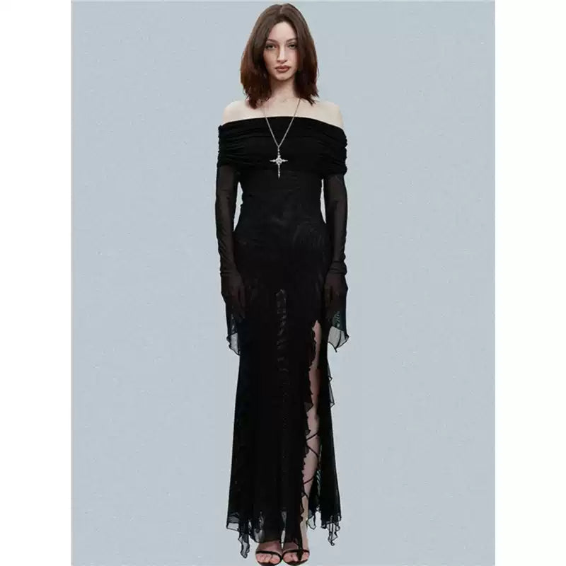 Dark Coquette Off-shoulder Maxi Dress