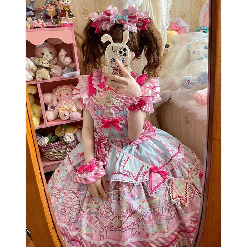 Candy Park Salopette Sweet Lolita Jumper Dress Set