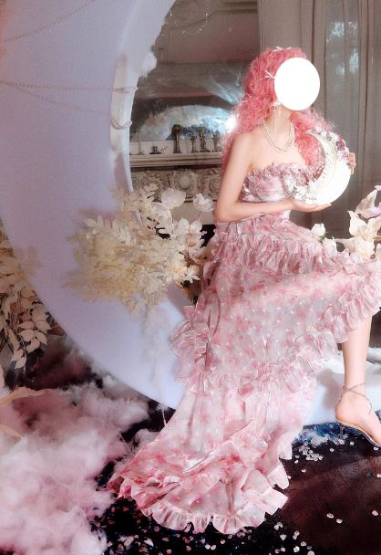 French Romantic Rose Tail Dress