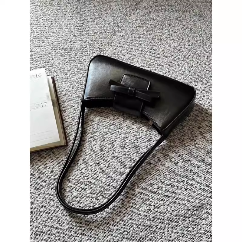 Dark Coquette Bow Baguette Bag