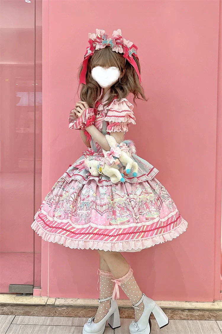 Candy Park Salopette Sweet Lolita Jumper Dress Set