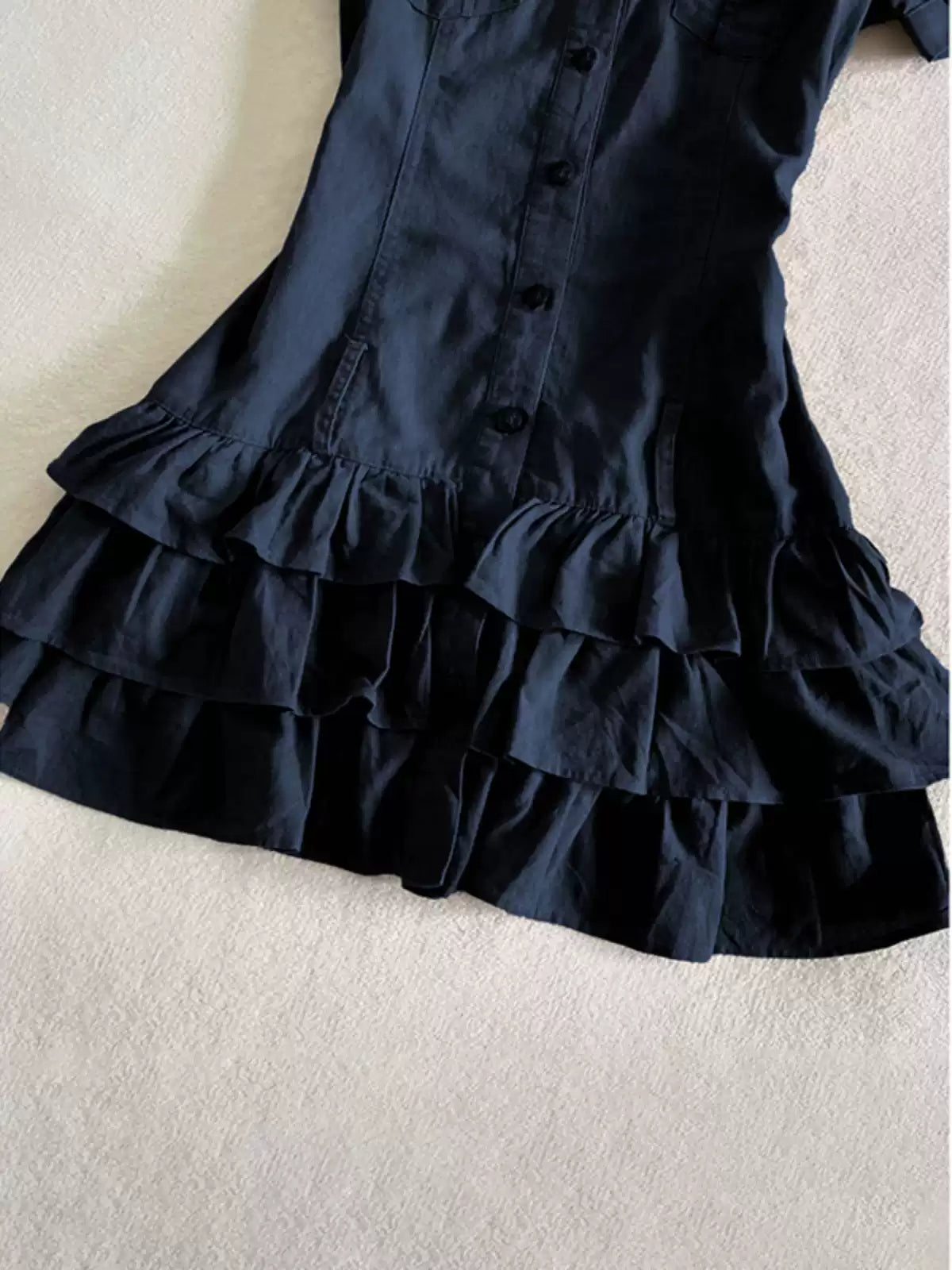 Navy blue cake shirt dress