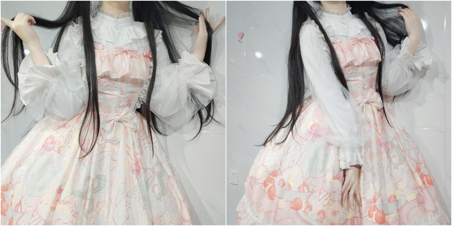 Dim Moonlight~Classic Lolita Chiffon Yarn Inner Blouse