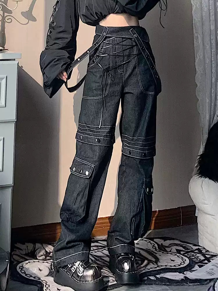 Retro deconstructed streets jeans