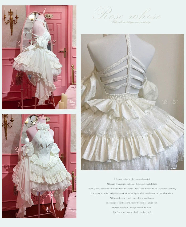 Gothic Lolita JSK Dress Snake Print Slimming Backless Dress